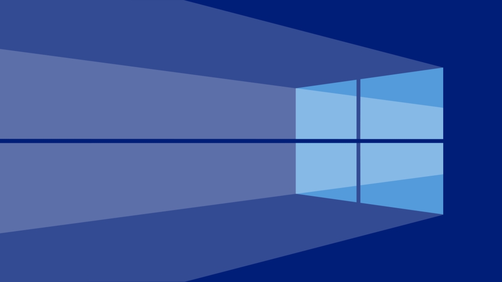 Logotipo do Windows com luzes saindo de dentro de suas janelas em cor predominantemente azul claro.