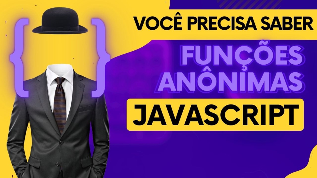 Imagem de Diário Code. Um terno sem um corpo vestindo ele e ao lado direito o título: Você precisa saber Funções Anônimas em JavaScript.